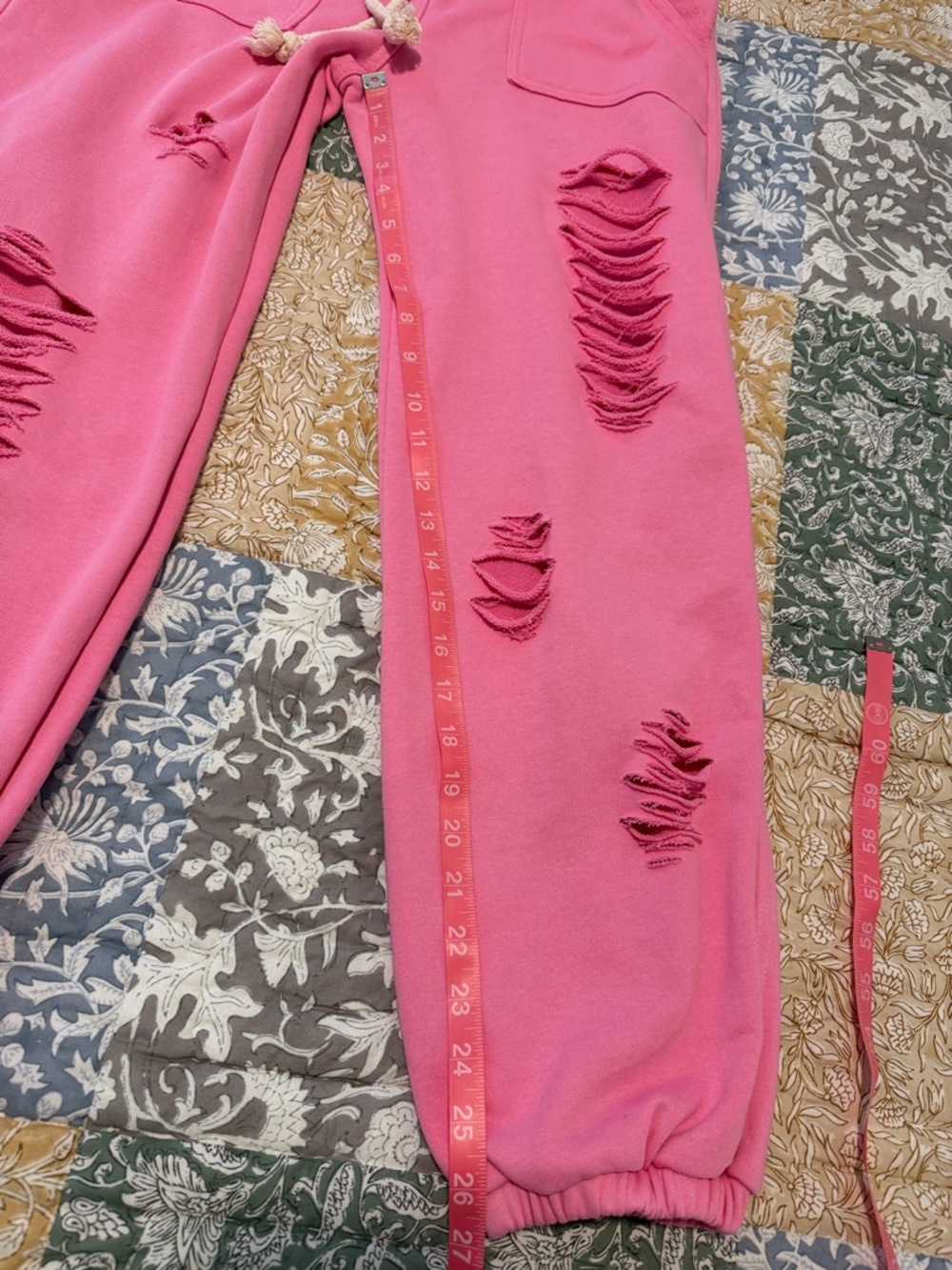 POL Distressed Terry Jogger Sweatpants Bubblegum Pink Boho Hippie Style Small - Picture 13 of 15
